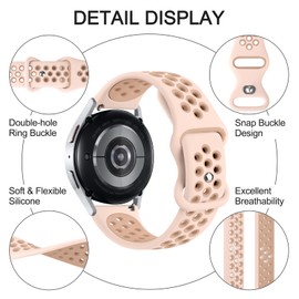 Meliya 20mm 22mm Watch Bands Quick Release Replacement Wristband, Soft Silicone Bands Breathable Sport Replacement Straps for Men Women (Pink-Nude Pink, 20mm)