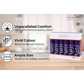 EVERY-VILLE Where EVERYone is Welcome 6 Pack Purple Bandana for Women Men Gift Packaging - 55x55cm, Paisley - Cowgirl Cowboy Motorbike Accessories Scarf Headband Neckerchief