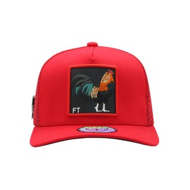 Ferreti Culiacan El Gallo Red Trucker Hat - Mesh Hats for Men and Women, Snapback Hats for Men, Adjustable Trucker Cap, Red Snabpack Hat for Any Occasion
