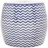 SAFAVIEH Home Collection Salana Chevron White & Navy Ceramic 18-inch