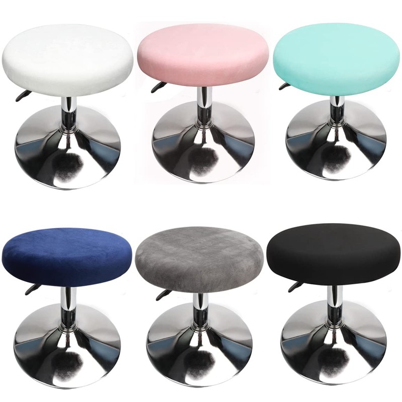 HuaLiSiJi Round Stool Covers 12-15.7 Inch/30-40cm Bar Stool Covers Velvet,