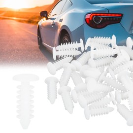 X AUTOHAUX 40pcs 6mm Hole Dia Plastic Bolt Rivets Fender Clips White for Car