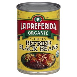 La Preferida Organic Refried Black Beans, 15 oz (Pack of 6)