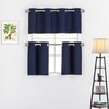 3 Piece 100% Blackout Grommet Top Kitchen Window Curtain Tiers