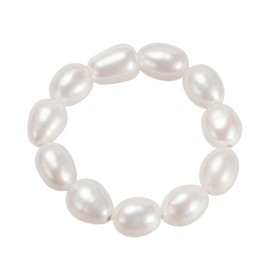 Bellitia Jewelry Fashion Baroque Pearl Elastic Pearl Rings, High Quality Freshwater Cultured Pearls Jewellery Gift for Women Girls, Pearl