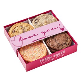 Great American Cookies "Love you" Cookie Box Assortment - 12 Freshly Baked, Gourmet Wrapped Cookies
