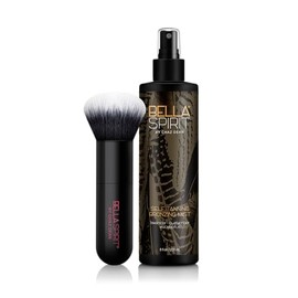 Bella Spirit by Chaz Dean Self Tanning Bronzing Mist - Self Tanner, Self Tan, Fake Tan, Face Tanner, Tanning Water Spray Mist, Long Lasting, Gradual Sunless Tanning - Light/Medium, 8 Fl Oz & Brush