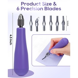 UCEC Linocut Carving Tools Linoleum Cutter Assortment for Block Printing Linocut Tools for DIY Printmaking Supplies Stamp Carving Experts & Beginners 6 Blades Universal Size Purple