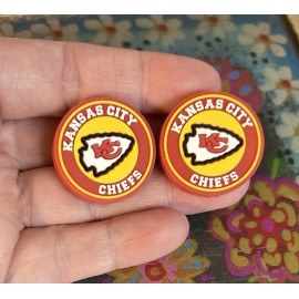 Unbranded 2 Piece KANSAS CITY Football Team Silicone Focal Beads DIY Jewelry Beadable Pens