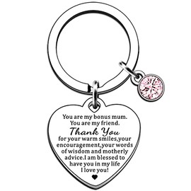 AMZQ Step mum Gifts Keyring Bonus Mum Thank You Gift Step mum Gifts from Daughter Son