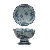 Creative Co-Op Botanical Bliss Stoneware Bowl, Blue and White