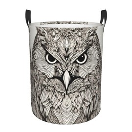 SSIMOO Owls Birds Dirty Clothes Basket,Oxford Cloth Washing Basket For Clothes Storage Organization, Small