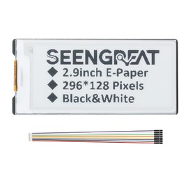 2.9inch E-Ink Display Module HAT, 296x128 Resolution, SPI Interface, Fits Raspberry Pi/Arduino/STM32, Low Power Consumption, Open-Source Demo Codes Included,Supports Partial Refresh