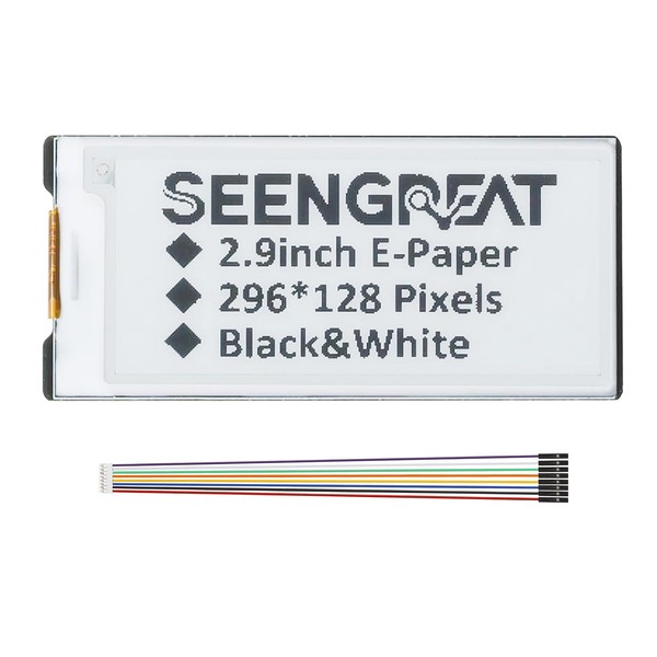2.9inch E-Ink Display Module HAT, 296x128 Resolution, SPI Interface, Fits