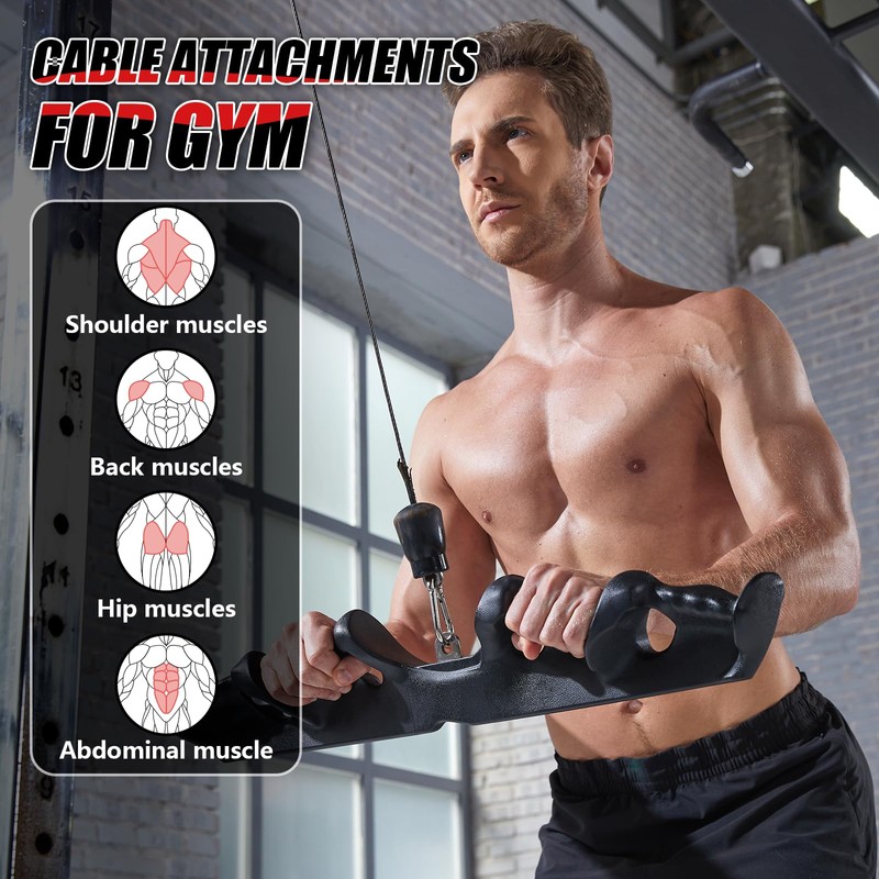 HXD-ERGO LAT Pulldown Attachments-LAT Pull Down Bar with Ergonomic Grips,