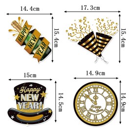 New Years Eve Decorations 2025 Hanging Swirls, Happy New Year Decorations 2025 Black Gold Hanging Swirls Streamers Cheers New Year's Eve Ceiling Decorations Party Supplies for Home Indoor Outdoor