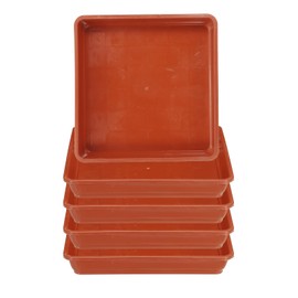 PATIKIL Plant Saucer Tray, 5 Pack 7 Inch Plastic Square Plant Saucer Flower Planter Drip Tray for Indoors Outdoors Patio Balcony, Terracotta