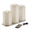 CozierGlow Rechargeable Flameless Pillar Candles with Remote Timer, 3D Moving