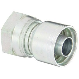 Aeroquip 1AA20FJ16 Carbon Steel Global TTC (Thru the Cover) Crimp Hose Fitting Female JIC Swivel, Straight, 1" Hose ID, 1-5/8" - 12 Thread