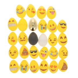 Express Yourself: Set of 24 Facial Expressions Eggs + 1 Gold, 1 Black, 1 White & 1 Yellow Plastic Easter Eggs