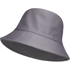 ZRWASKA® Unisex Bucket Hat Reversible Mens, Womens Cotton Fisherman Hats for Hunting, Camping, Hiking, Travelling, Fishing, Football Summer Sun Hat Plain Colours Size 56-58cm (Gray)