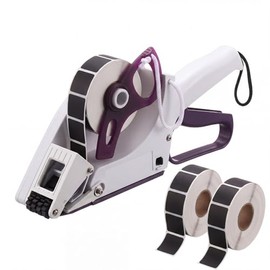 Pistola de cinta adhesiva de objetivo, aplicador manual de etiquetas con 2 rollos de pastas cuadradas de objetivo etiquetadora portátil de mano para t