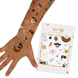 Flash Tattoos kids Pirate pack | 44 Kids tattoo | Metallic tattoo | Pirate Party Supplies | Nautical party, Pirate, Treasure, skull, pirate ship