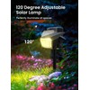 AUDERWIN Solar Spot Lights Outdoor, 9 Lighting Modes RGB, Solar