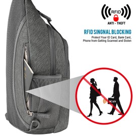 G4Free Sling Bag Backpack Anti Theft Chest Shoulder Bag Crossbody Gym Daypack with Earphone Hole for Outdoor Cycling Travel Hiking Men Women