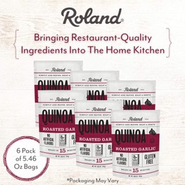 Roland Foods Roasted Garlic Seasoned Quinoa, 5.46 Ounce Bag, Pack of 6