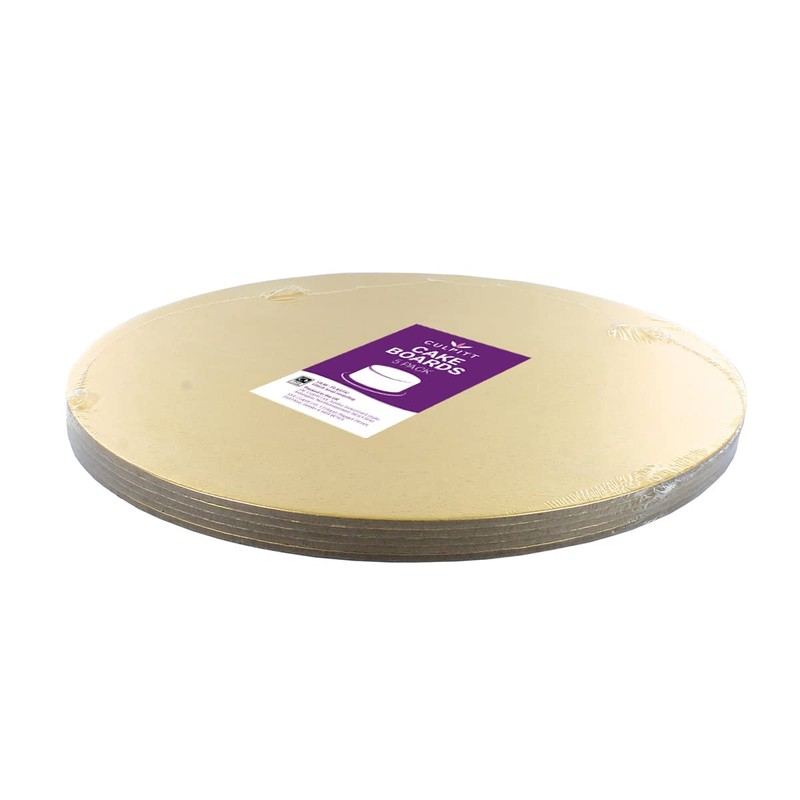 Culpitt 10" Double Thickness Cake Card, Pale Gold Boards, Cut