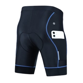 NORTHHILL Men's Padded Bike Shorts Biking Cycling 4D Padded Bicycle Underwear Padding Gel Pad for Riding Biker with Pockets Blue M