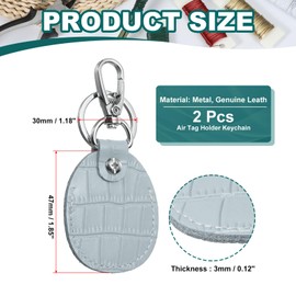 [PATIKIL] 2pcs Leather Key Fob Key Cover RFID Key Fob Protector 1.85"x0.12" Light Blue