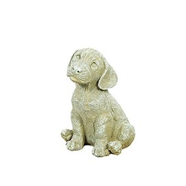 Solid Rock Stoneworks Sad Puppy Stone Statue 9in Tall Desert Sand Color