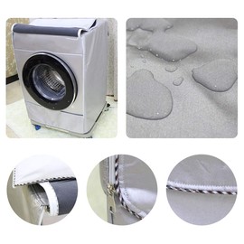 Washing Machine Cover, Front Waterproof, Dustproof, Anti-Aging, Sunscreen and Oily Fume Protection Cover for Most Front Loading Washers and Dryers, 85 * 60 * 55 (Silver)