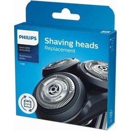 Philips SH50/50 Shaving Heads, Compatible with Series 5000 and 6000 Shavers, Optimum Performance, Self-Sharping, 3 Blades, Model SH50/50, Replace HQ9/50, HQ56/50 and RQ11/50