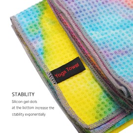 Dream Slim Gosweat Toalla de Yoga, Superabsorbente, 100% microfibra, antideslizante, ante,, Multicolor - Yellow