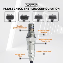 Sangyue 4PCS Oxygen O2 Sensor 1 & 2 for 2016-2019 Nissan Pathfinder Infiniti QX60 3.5L Upstream + Downstream