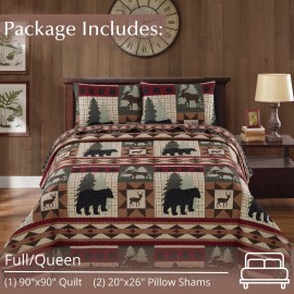 Virah Bella - Wildlife Patch - Lightweight Reversible Quilt Set - Queen