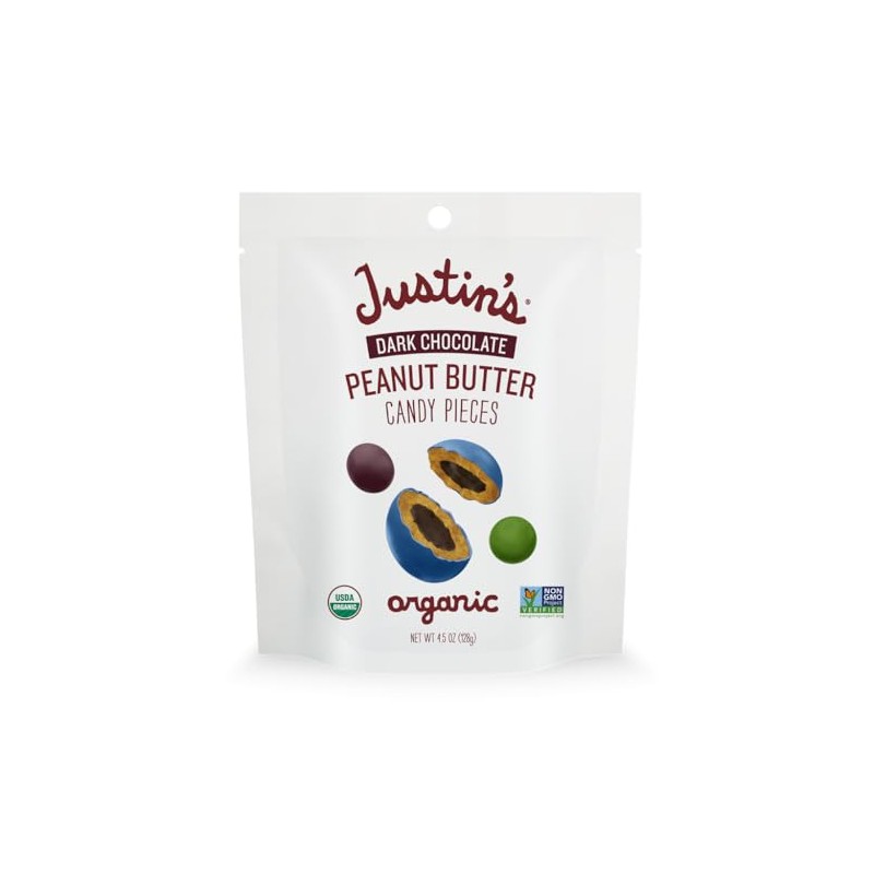 Justin's Dark Chocolate Peanut Butter Candy Pieces - 4.5oz bag