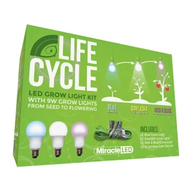 Miracle LED Plant Life Cycle LED Grow Light Kit with 3 Almost Free Energy Bulbs for Three Stages of Growing (2-Pack)