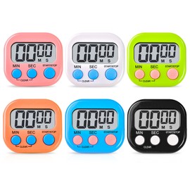 6 Pcs Kurzzeitwecker Digital Küchentimer Digital, Timer Digital, Digitaler Küchentimer, Countdown Stoppuhr Küche, Digital Timer Deutlich Zeigen Küchentimer Magnetisch Stoppuhr (bunt)