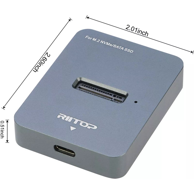 RIITOP M.2 to USB Docking Station,NVMe to USB C Reader