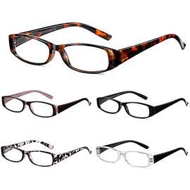 Reading Glasses Blue Light Blocking, 5-Pack Reading Glasses for Women with Comfort Spring Hinges, Anti UV/Glare Readers 1.00