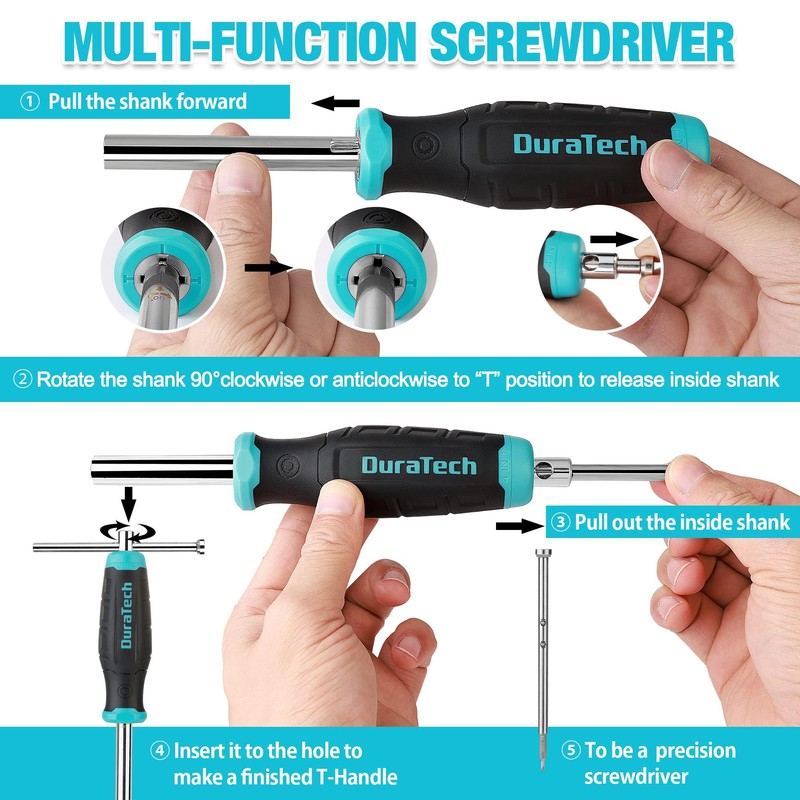 DURATECH Multi-Function Screwdriver Sets, Precision Mini Screwdriver T-Handle Screwdrivers, Screwdriver