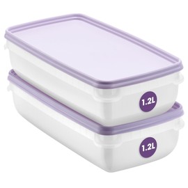 Smartstore Food Storage Containers 1.2L Set of 2 | Suitable for Fridge and Freezer | BPA Free Meal Prep Containers Reusable, Microwavable, Dishwasher Safe, Stackable and Nestable