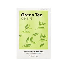 MISSHA Green Tea Green Tea Moisturising Sheet Mask Cloth Mask Korean Cosmetics Kbeauty Set of 4