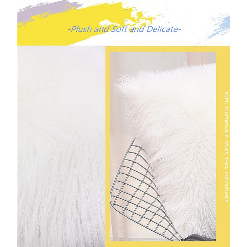 OYIMUA White 12'' x 20'' Fluffy Soft Faux Fur Cushion
