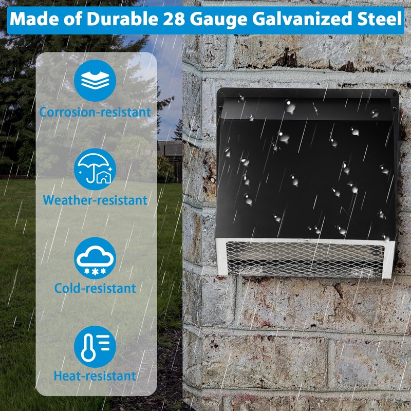 Dryer Vent Cover Outside 6 Inch Exterior Wall Vent Hood