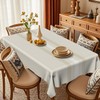 Kiatuniya Washable Beige Tablecloths, 140 x 100 cm, Modern Striped